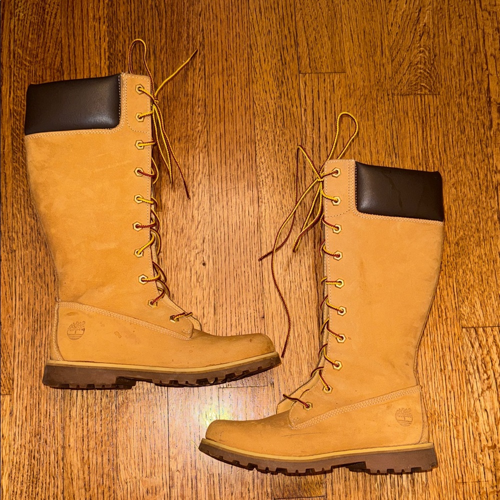 Girl’s Timberland Wheat Tall Lace-Up Boots- 3.5